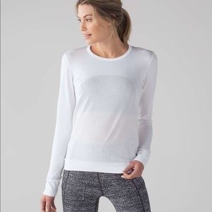 Lululemon breeze by white mesh long sleeve